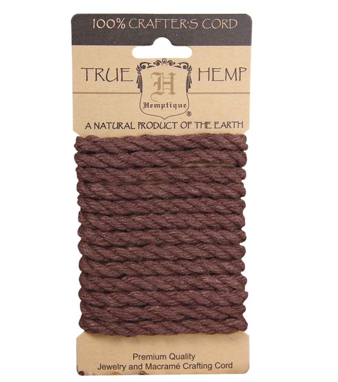 Hemptique 6mm Twisted Hemp Rope Cards Eco Friendly Sustainable Naturally Grown Jewelry Bracelet Making Paper Crafting Scrapbooking Bookbinding Mixed Media Crocheting Macrame Seasonal Holiday Gift Wrapping Outdoor Gardening